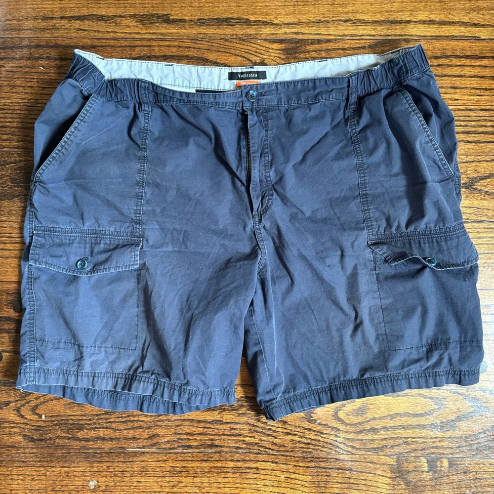 Van Heusen Navy Traveler Cargo Shorts Lightweight Casual